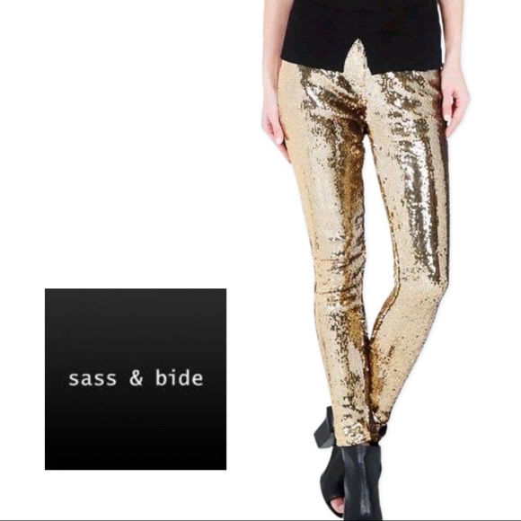 SASS & BIDE SEQUIN PANTS SIZE 36 / small - Picture 1 of 9